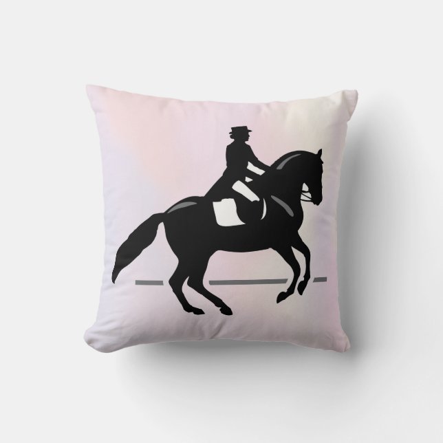 Coussin Elégant cavalier de Dressage sur un Arrière - plan (Recto)