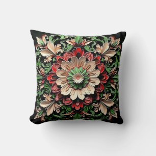 Coussin Élégant Chic Élégant Floral Luxueux Coloré