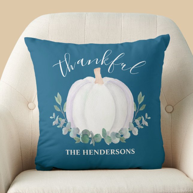 Coussin Elégant Citrouille Merci Personnalisé (Créateur téléchargé)