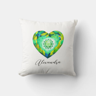 Coussin Élégant Coeur Chakra Vert Anahata