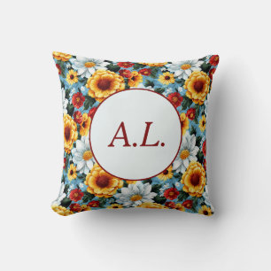 Coussin Élégant Coloré Personnalisé Moderne Floral Chic