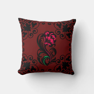 Coussin Élégant Crimson Paisley Custom Soft