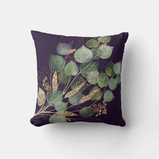 COUSSIN ÉLÉGANT CUSHION NOIR EUCALYPTUS (Recto)