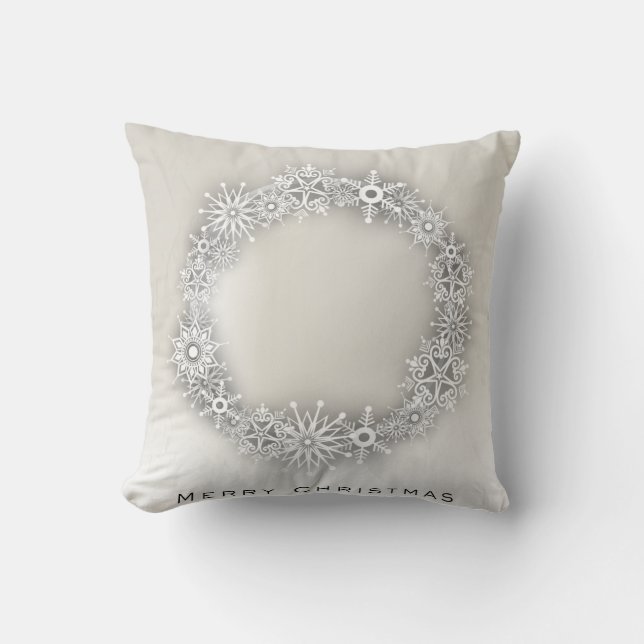 Coussin élégant de Noël de guirlande de flocon de (Recto)