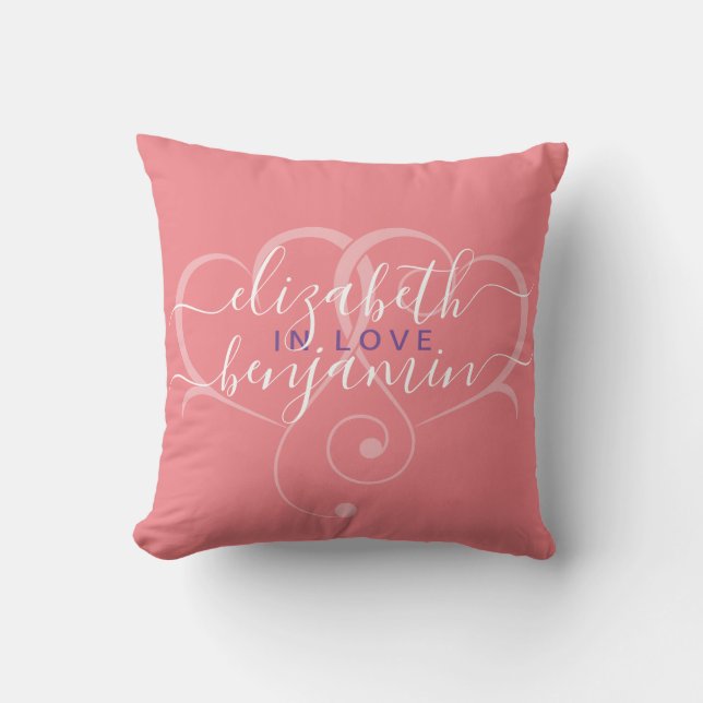 Coussin Élégant Editable Design de Coeur simple Jeu d'orei (Recto)