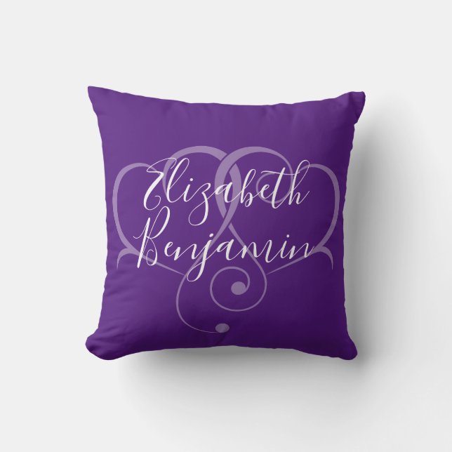 Coussin Élégant Editable Simple Coeur Design-Jeu d'oreille (Recto)