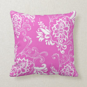 Coussin Élégant, élégant. floral rose vif