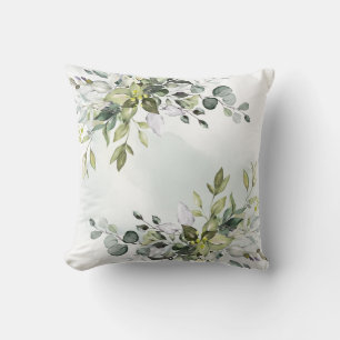 Coussin Elégant Eucalyptus Verdure Aquarelle