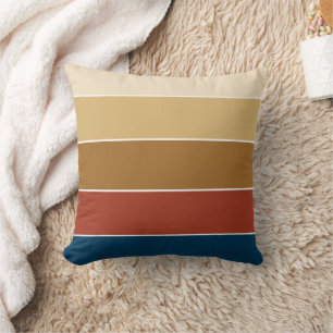 Coussin Élégant Faon Terracotta Motif Rayé Automne