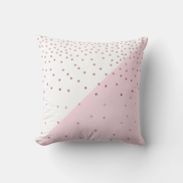 Coussin Elégant faux rose d'or parties scintillant confett (Recto)