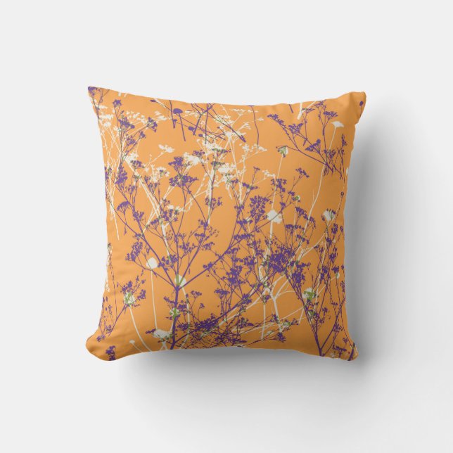 Coussin Elégant Fleurs sauvages Abstraits violets sur Oran (Recto)