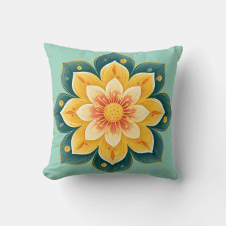 Coussin Elegant Floral Print Decorative Pillow