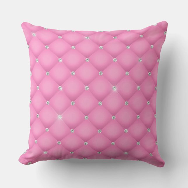 Coussin Élégant Glam brillant Tufted Diamond rose (Recto)