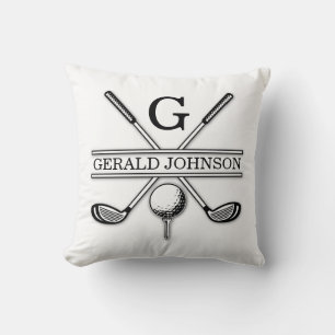 Coussin Elégant Golf Monogramme Design Jeu d'oreiller
