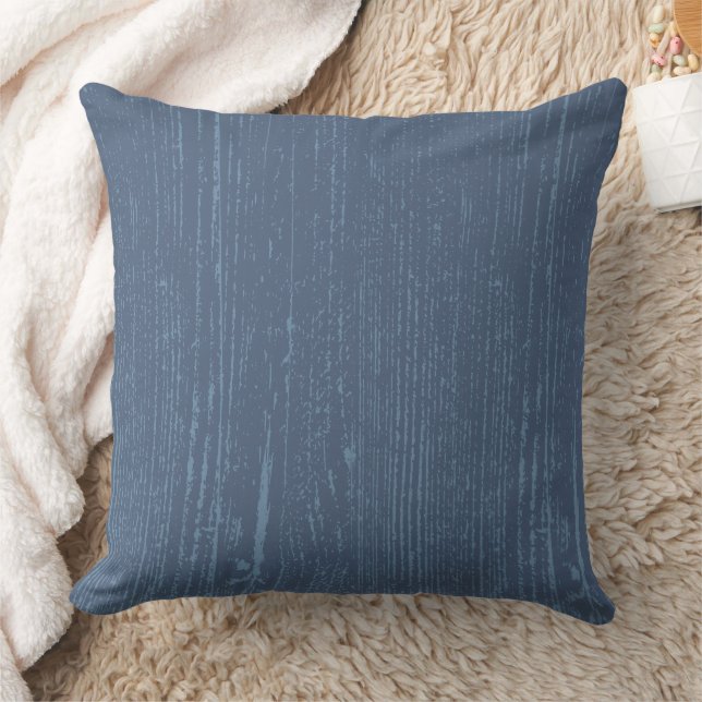 Coussin Élégant grain de bois bleu (Couverture)