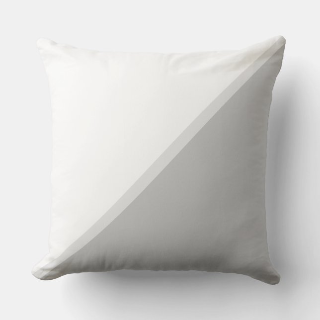 Coussin Élégant gris argenté clair et blanc (Recto)