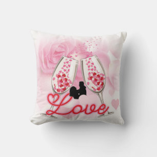 Coussin Élégant Heureuse Sainte-Valentin de couple