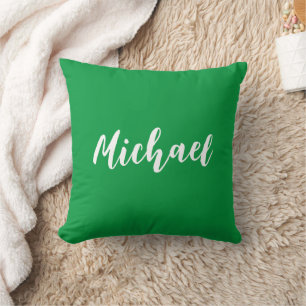Coussin Élégant Kelly Green Custom Votre Propre Nom Modern