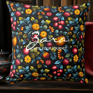 Coussin Elégant Khokhloma Floral Design Personnalisé