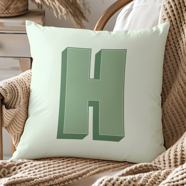 Coussin Elegant Letter H Monogram Personalized Initial (Créateur téléchargé)