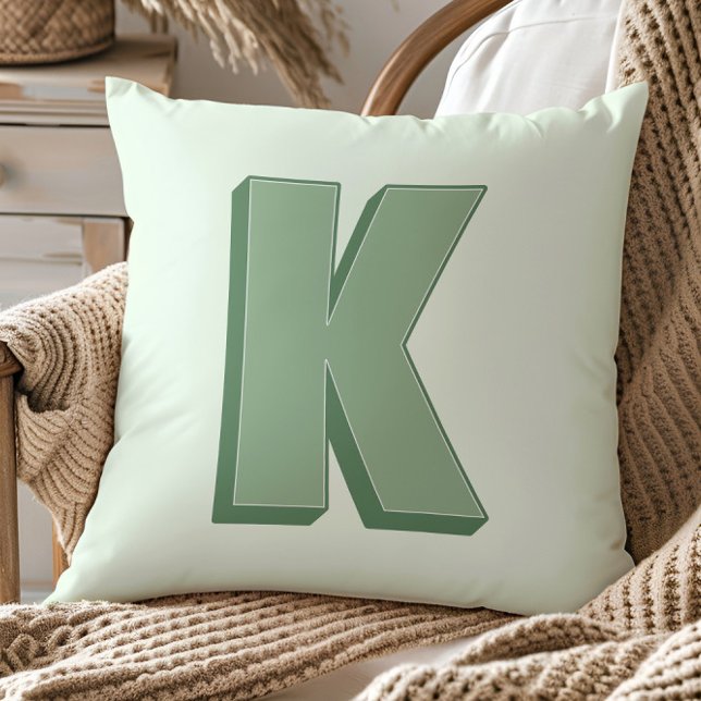 Coussin Elegant Letter K Monogram Personalized Initial (Créateur téléchargé)