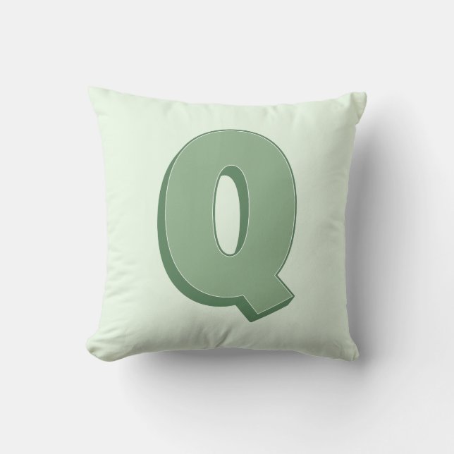 Coussin Elegant Letter Q Monogram Personalized Initial (Recto)