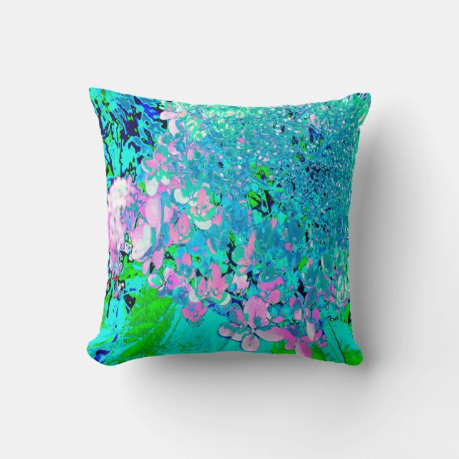 Coussin Élégant Limelight rose et bleu Hydrangea (Recto)