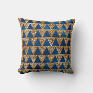 Coussin Elégant Marine Blue Gold Parties scintillant Trian