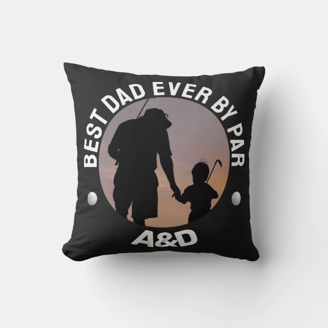 Coussin élégant meilleur papa jamais par par photo personn (Recto)