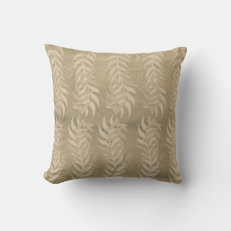 Coussin Elégant Métallurgique Brown Motif feuille - Nature