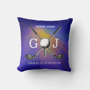 Coussin Élégant minimaliste Golf Monogramme Conception