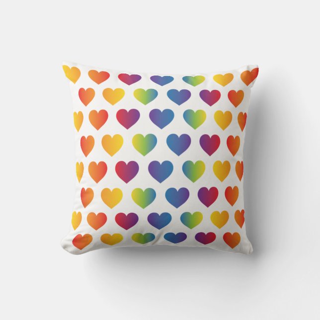 Coussin Élégant minimaliste Rainbow Heart Design (Recto)