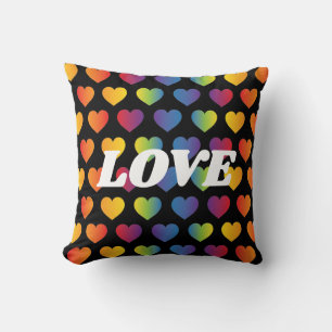 Coussin Élégant minimaliste Rainbow Heart Design