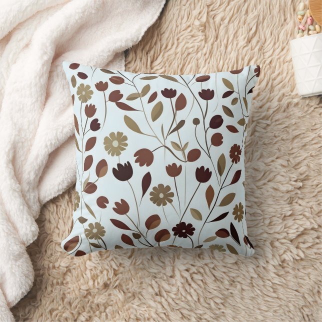 Coussin Élégant modèle floral neutre dans les tons Brown (Couverture)