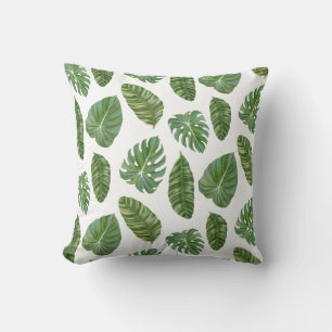 Coussin Élégant moderne d'île-hôtel de feuille tropica