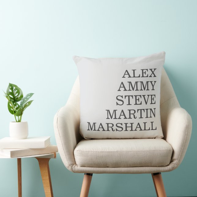 COUSSIN ÉLÉGANT MODERNE STYLE NOM PERSONNALISÉ GRIS CLAIR (Chaise)