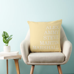 COUSSIN ÉLÉGANT MODERNE STYLE PERSONNALISÉ NOM BEIGE