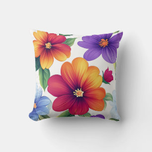 Coussin Élégant Moderne Tendance Élégant Rouge Orange Flor