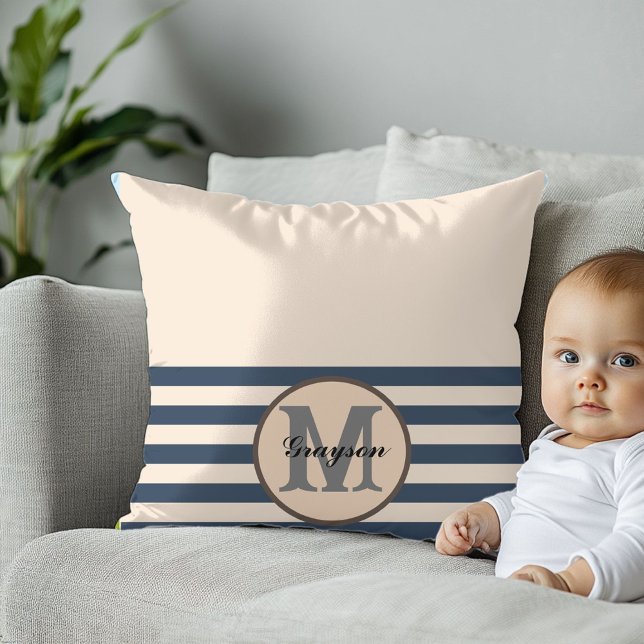 Coussin Élégant Monogramme Babyshower Cadeau Baby Bib (Créateur téléchargé)
