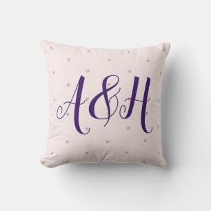 Coussin Élégant Monogramme Floral Moderne