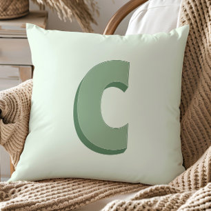 Coussin Élégant Monogramme Lettre C Initiale Personnalisé