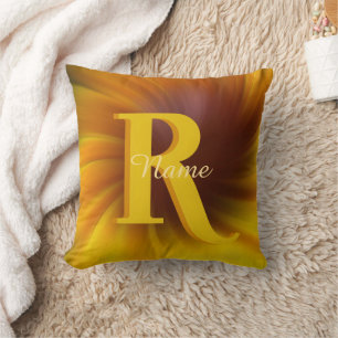 Coussin Élégant Monogramme Personnalisé Votre Initial Nom