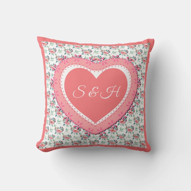 Coussin Élégant Motif d'aquarelle fleurie de printemps col (Recto)