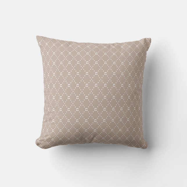 Coussin Elégant Motif de diamants beige et blanc (Recto)
