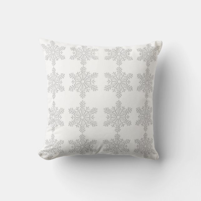 Coussin Élégant motif de flocons de neige (Recto)