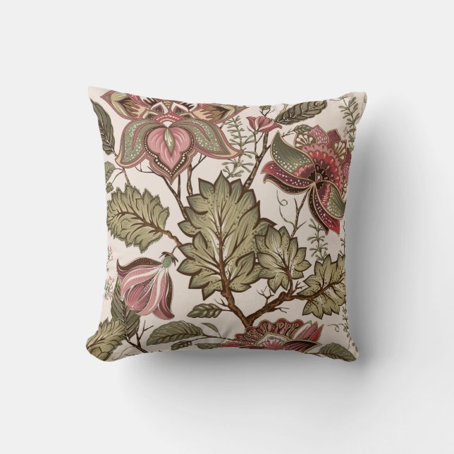 Coussin Élégant motif floral décoratif multicolore (Recto)