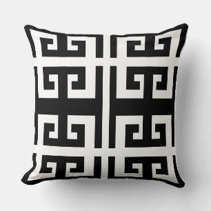 Coussin Élégant Motif géométrique noir et blanc
