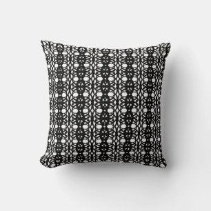Coussin Élégant Motif géométrique ovale noir et blanc