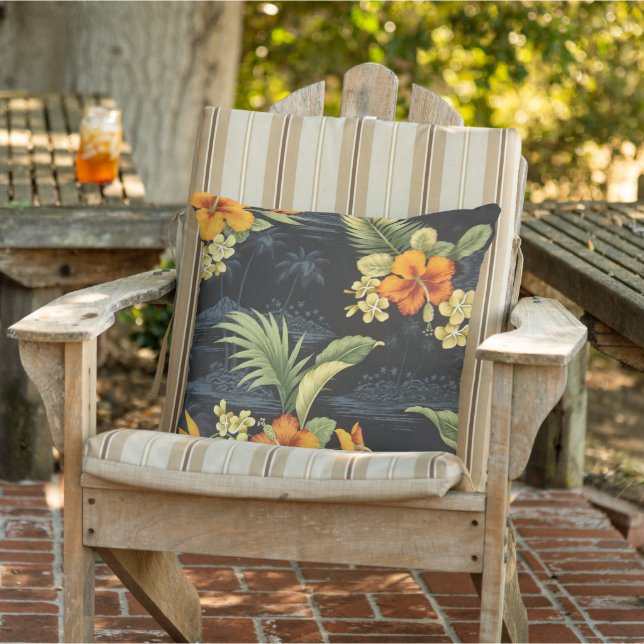 Coussin Élégant Motif Hawaiian Orange Hibiscus Flower (Chaise)