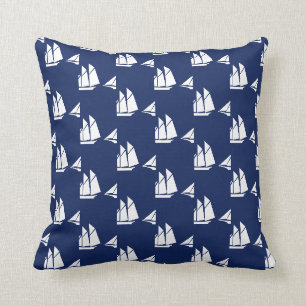 Coussin Elégant Motif nautique sur Blue